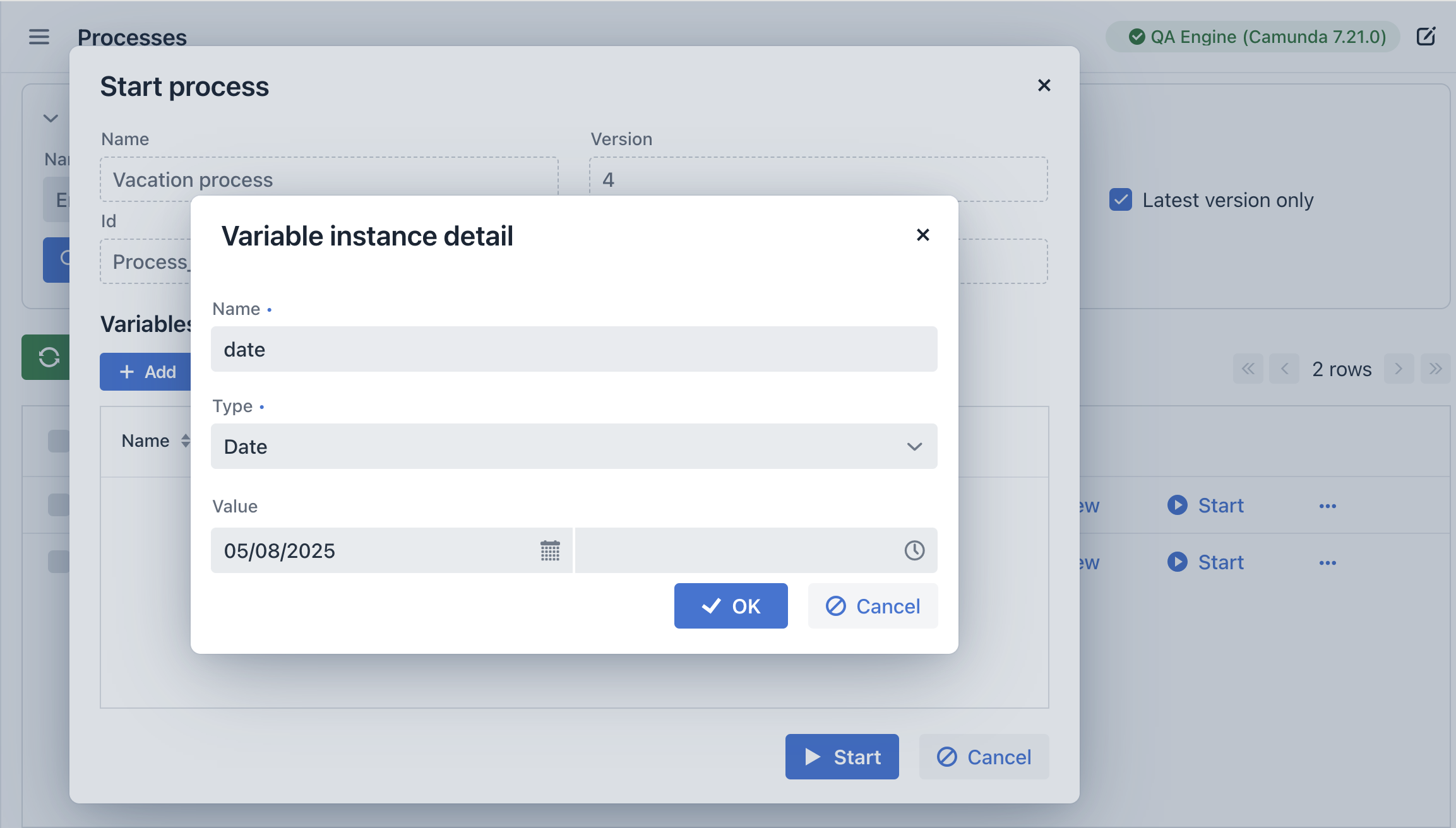 add process var