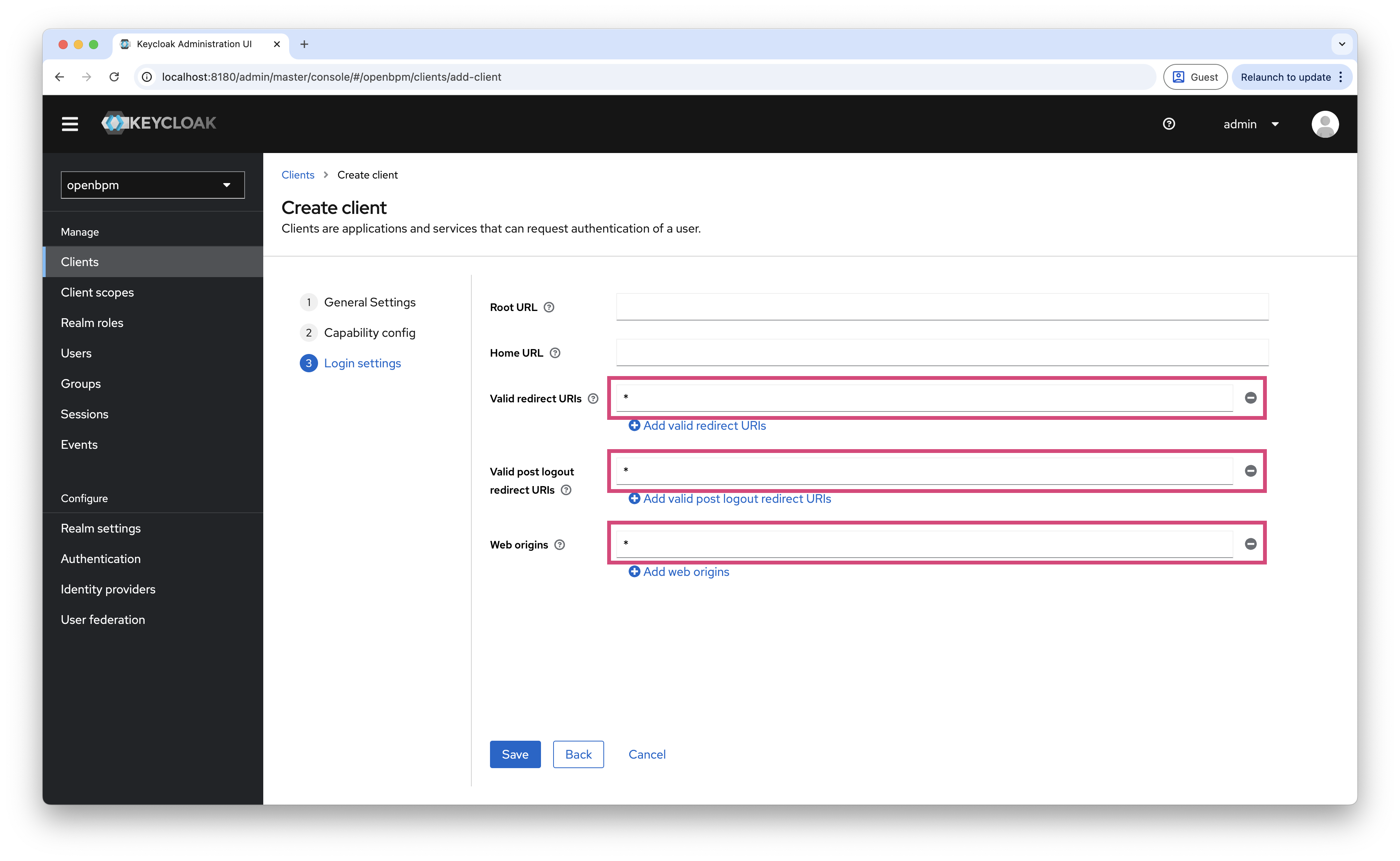 create client 3