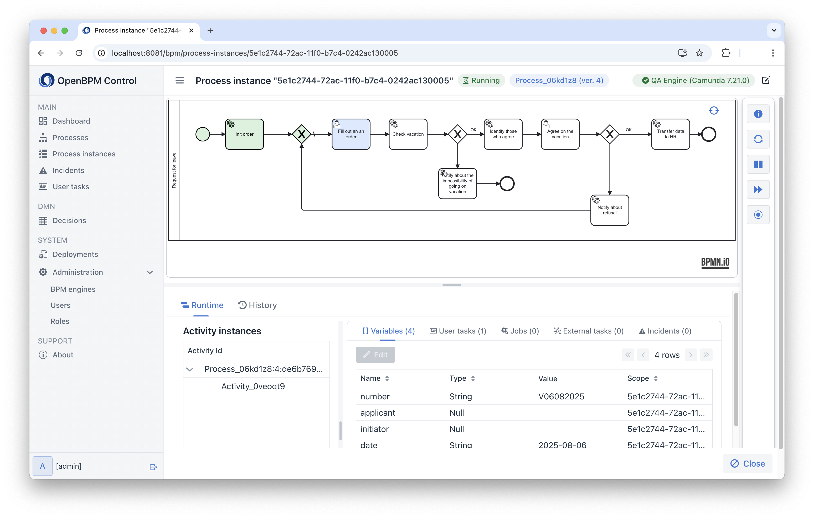 process instance detail