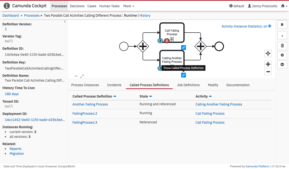 Navigate to called processes definition