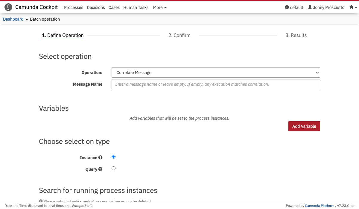 Correlate Message Batch Operation