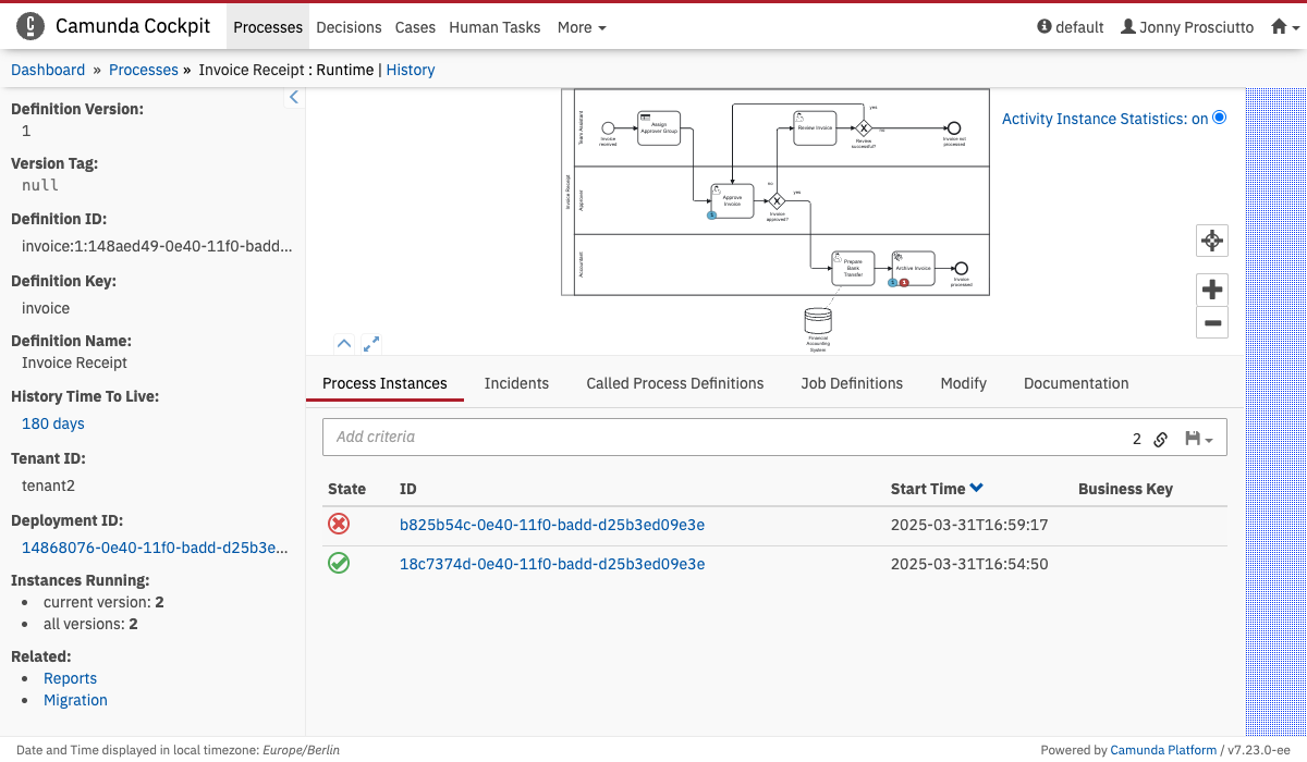 Process Definition Runtime Action