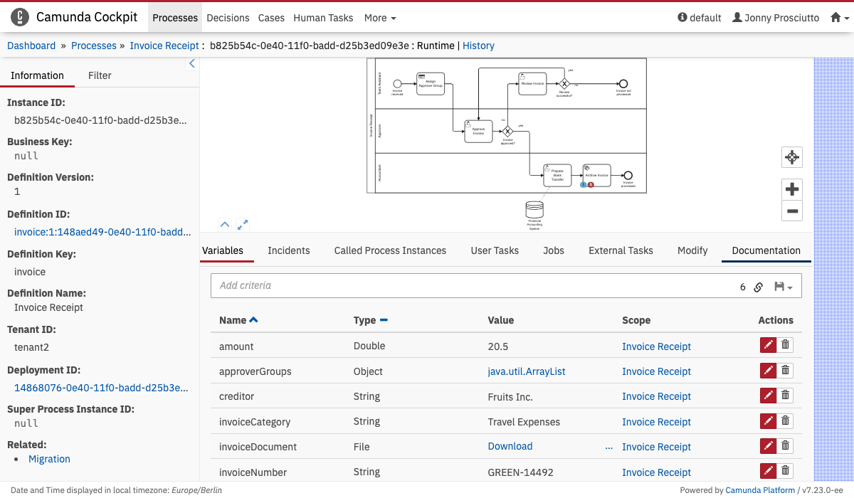Process Instance Runtime Action