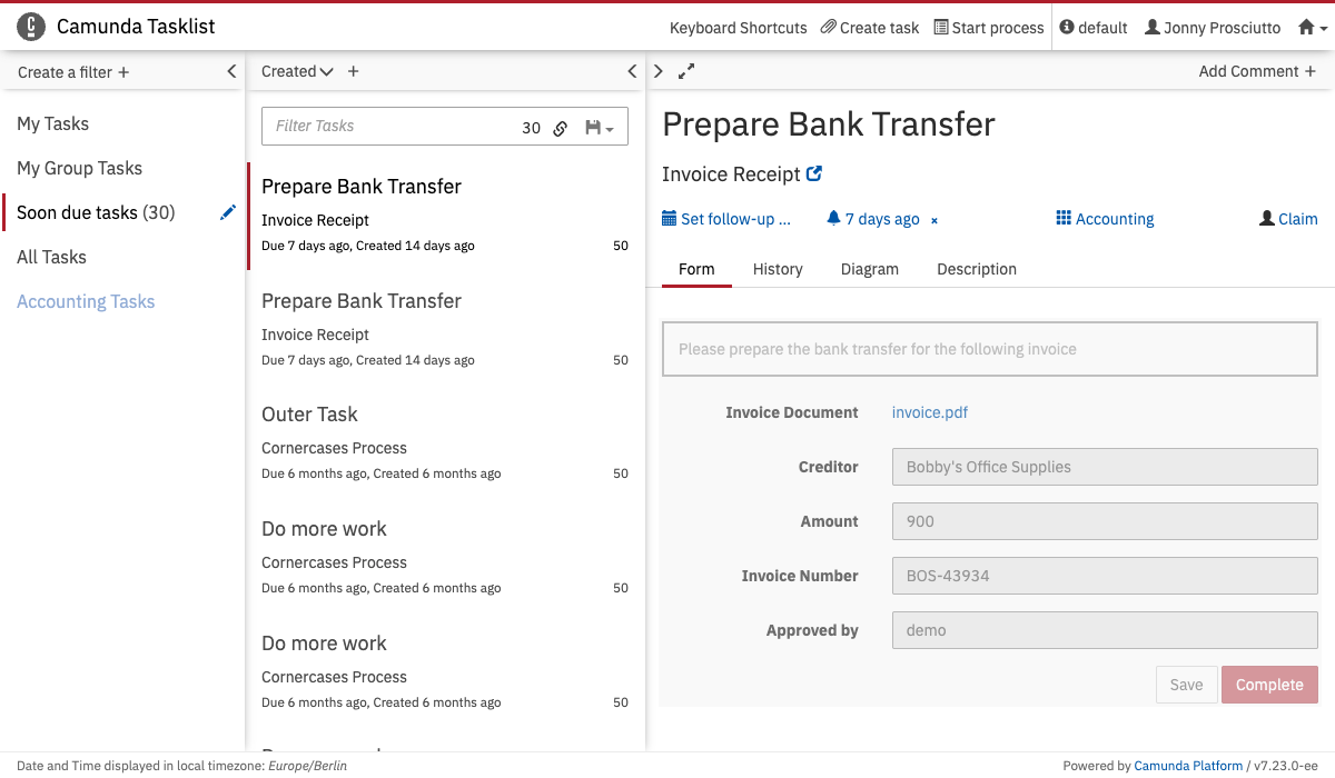 Tasklist Dashboard
