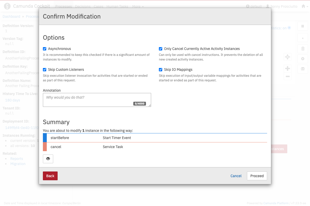 Process Instance Modification :: OpenBPM